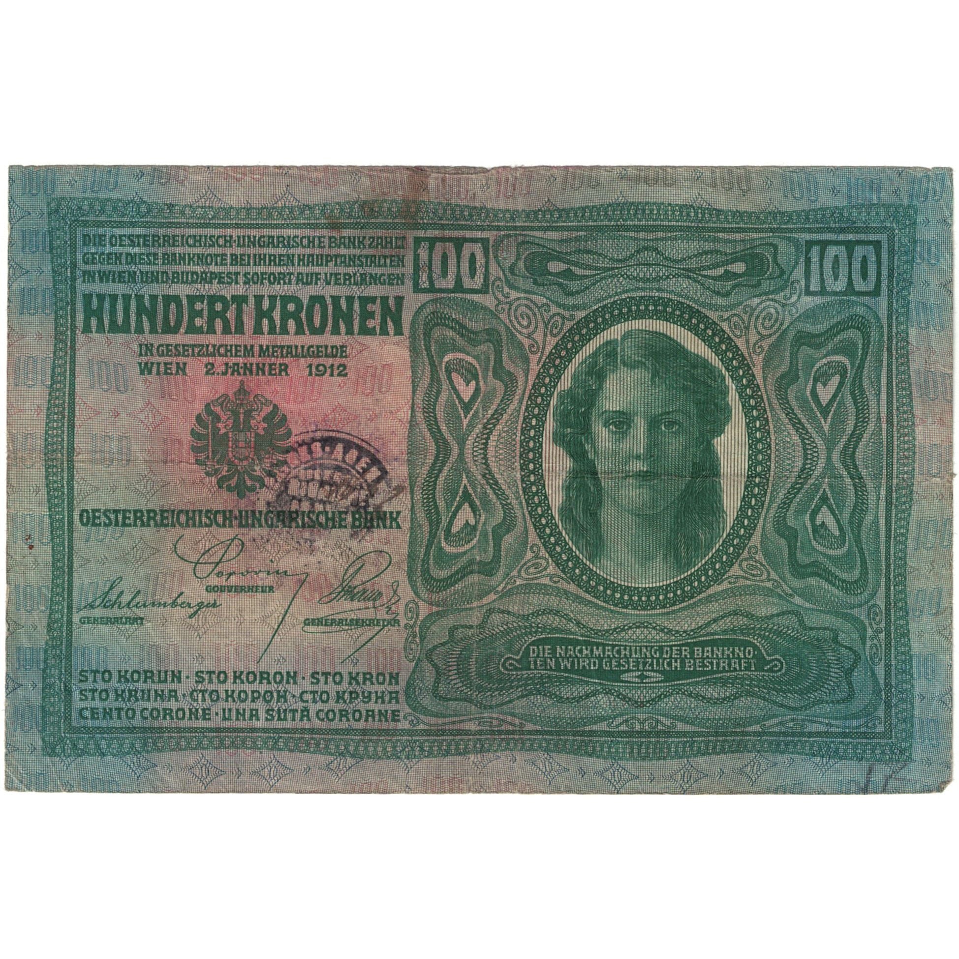 Banknote, Austria, 100 Kronen, 1912, KM:12, VF(20-25)