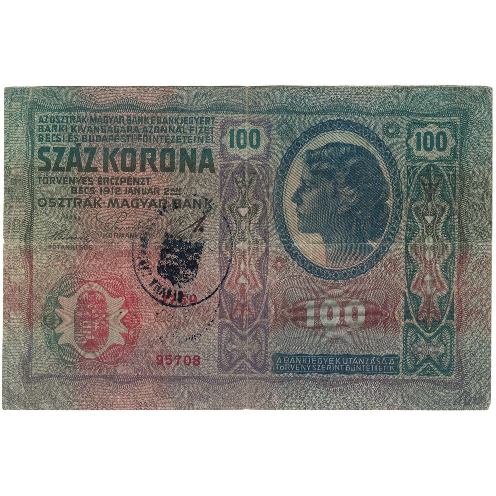 Banknote, Austria, 100 Kronen, 1912, KM:12, VF(20-25)