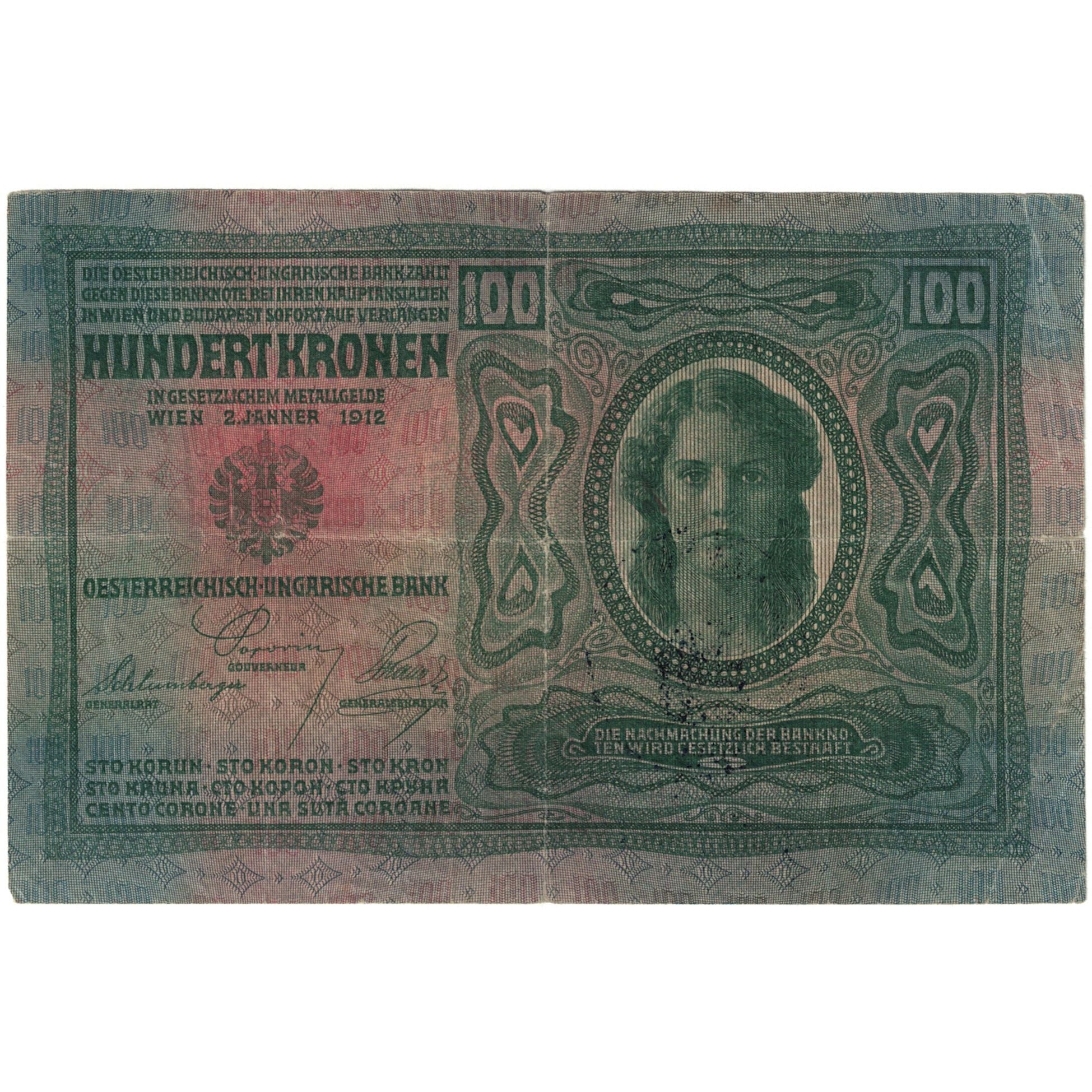 Banknote, Austria, 100 Kronen, 1912, KM:12, VF(20-25)
