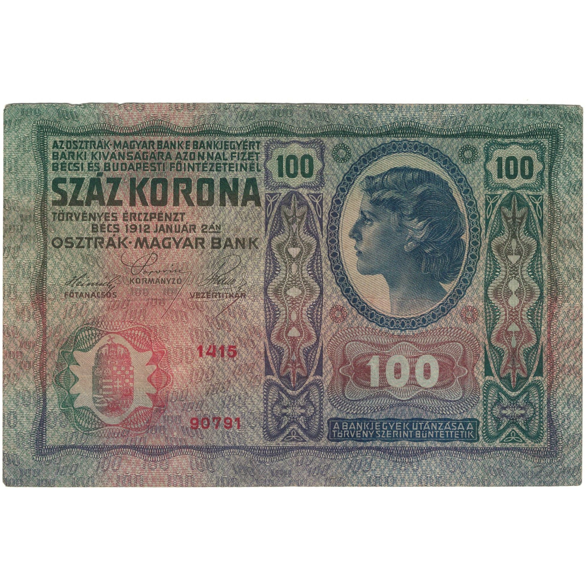 Banconote, Austria, 100 Kronen, 1912, KM:12, BB