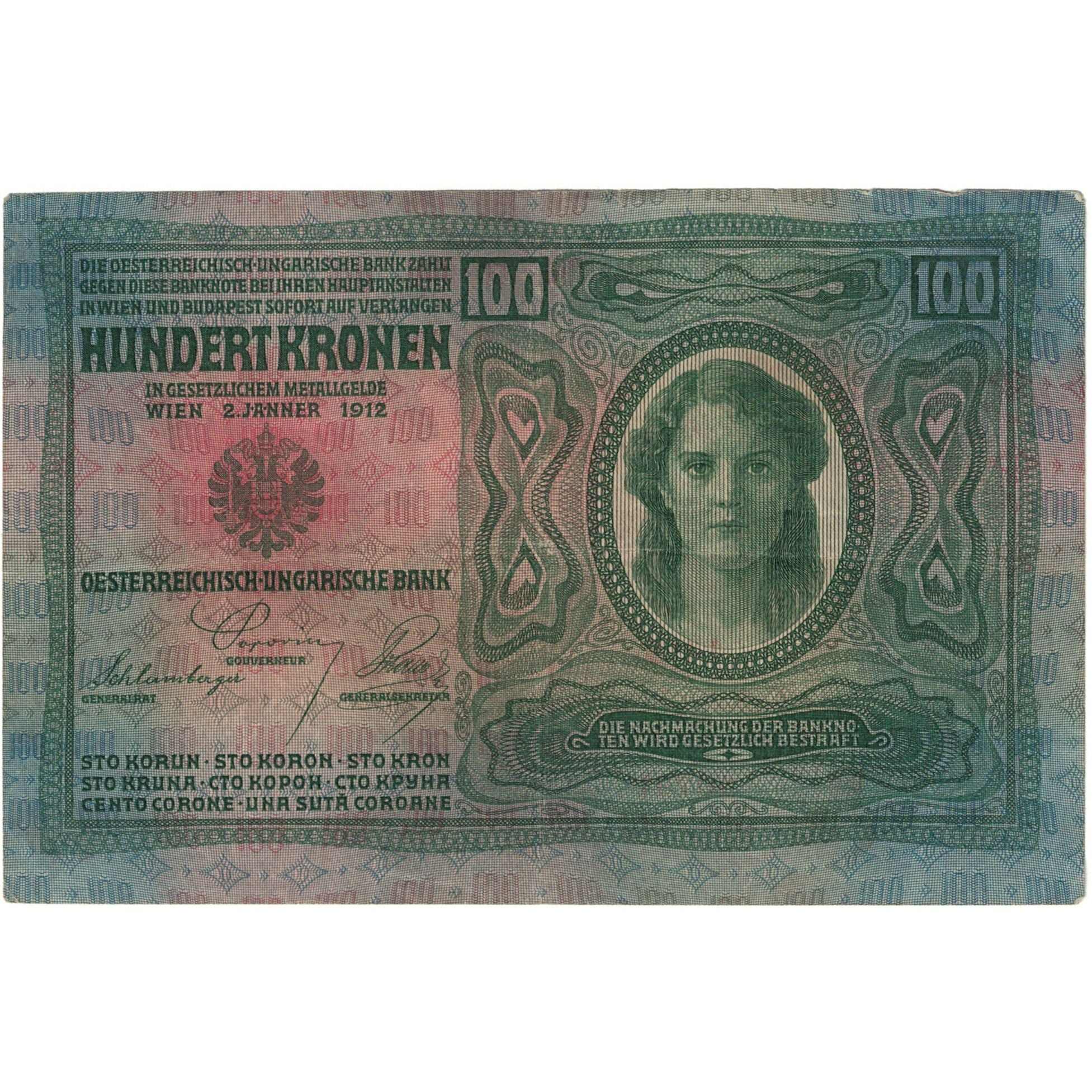 Banconote, Austria, 100 Kronen, 1912, KM:12, BB