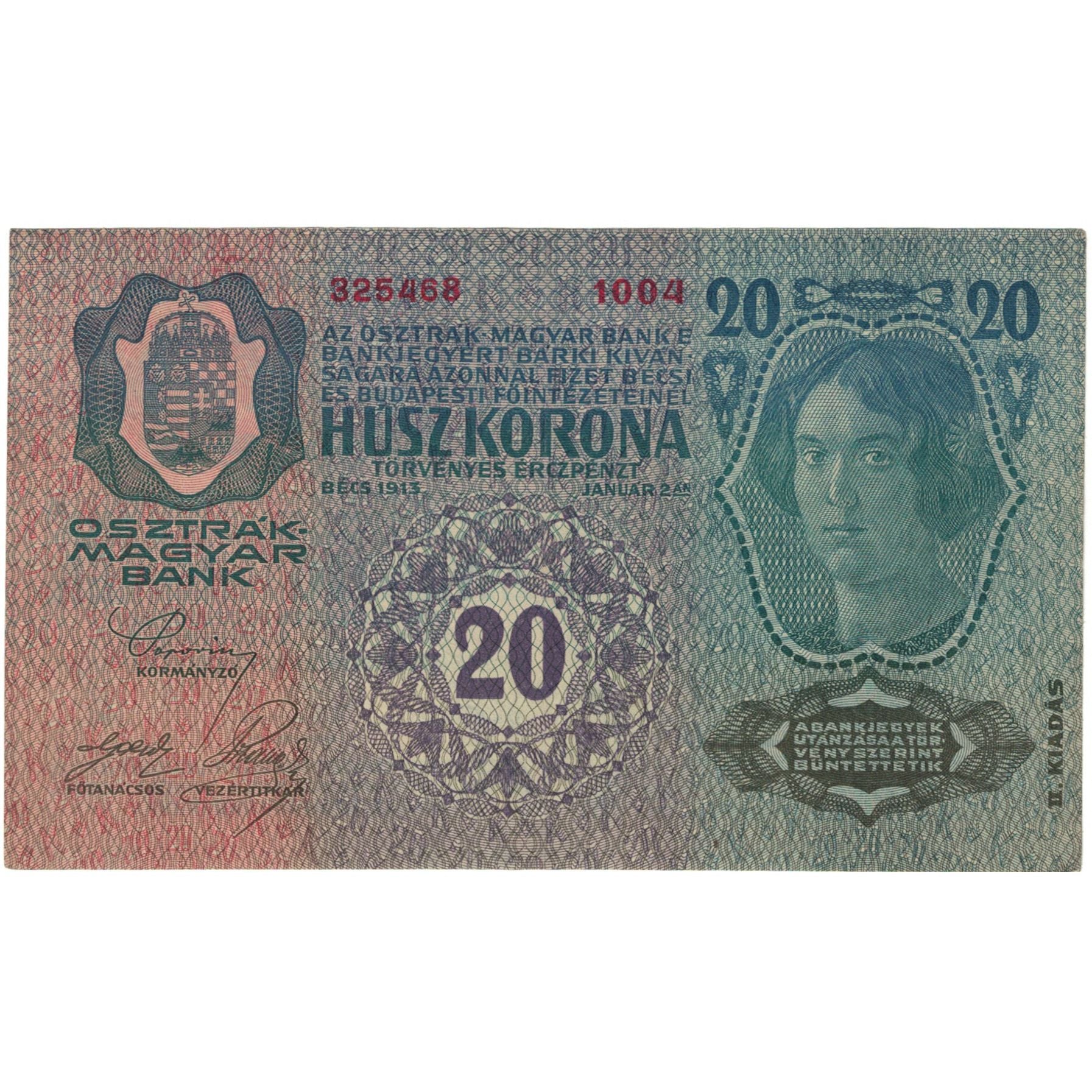 Banknote, Austria, 20 Kronen, 1913, 1913-01-02, KM:14, AU(55-58)