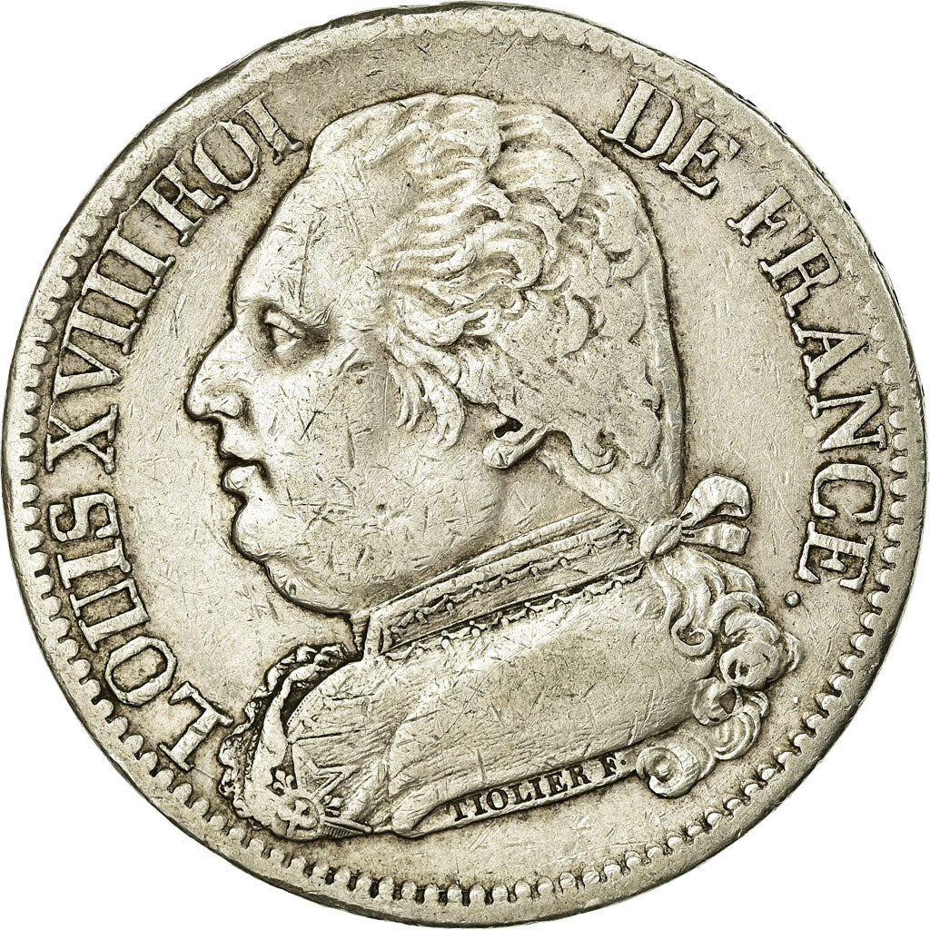 Coin, France, Louis XVIII, 5 Francs, 1815, Perpignan, VF(30-35), Silver