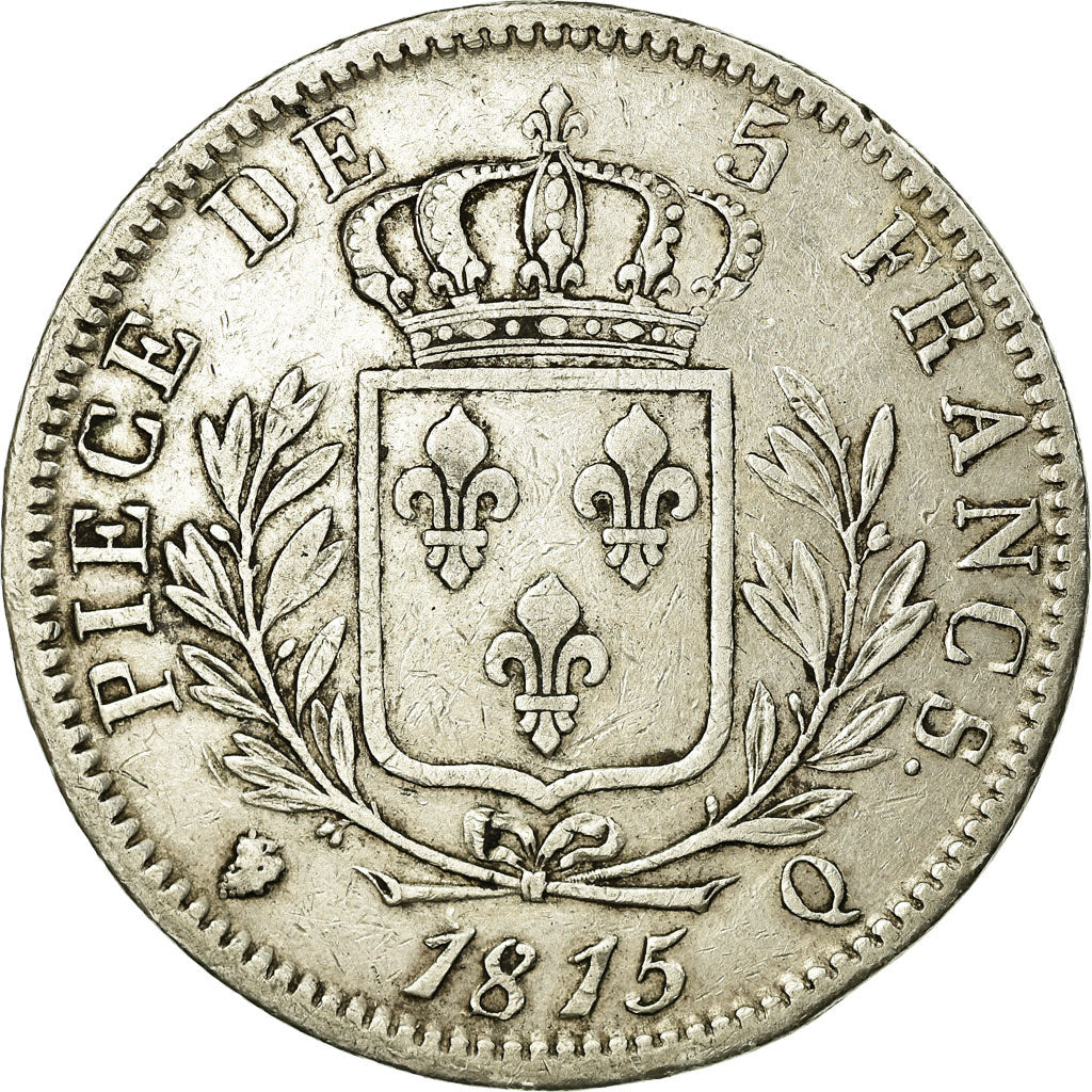 Coin, France, Louis XVIII, 5 Francs, 1815, Perpignan, VF(30-35), Silver