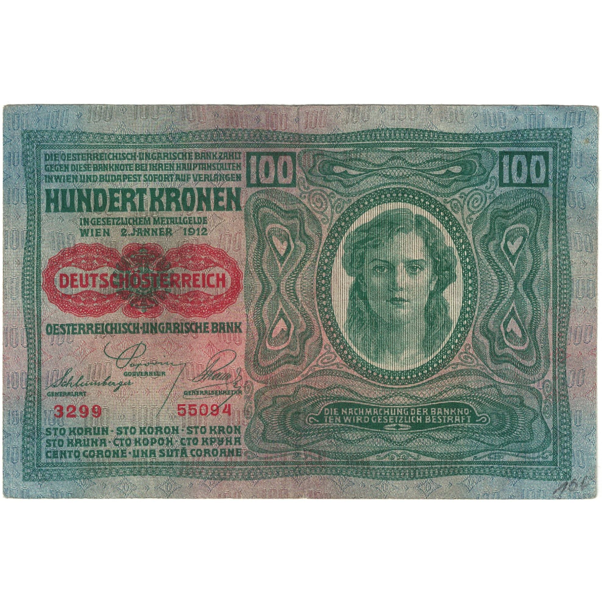 Banknote, Austria, 100 Kronen, 1912, 1912-01-02, KM:12, UNC(63)