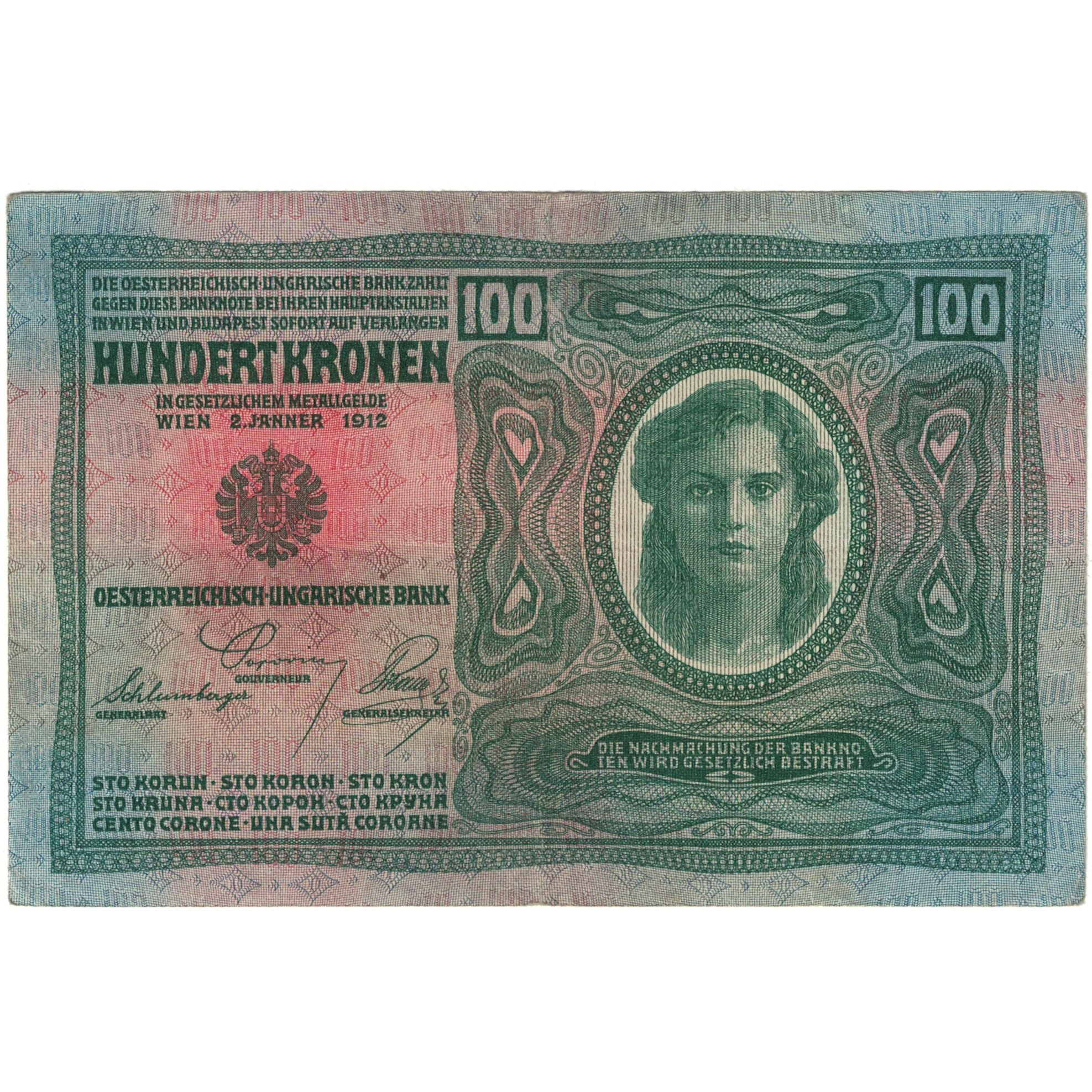 Banknote, Austria, 100 Kronen, 1912, 1912-01-02, KM:12, UNC(63)