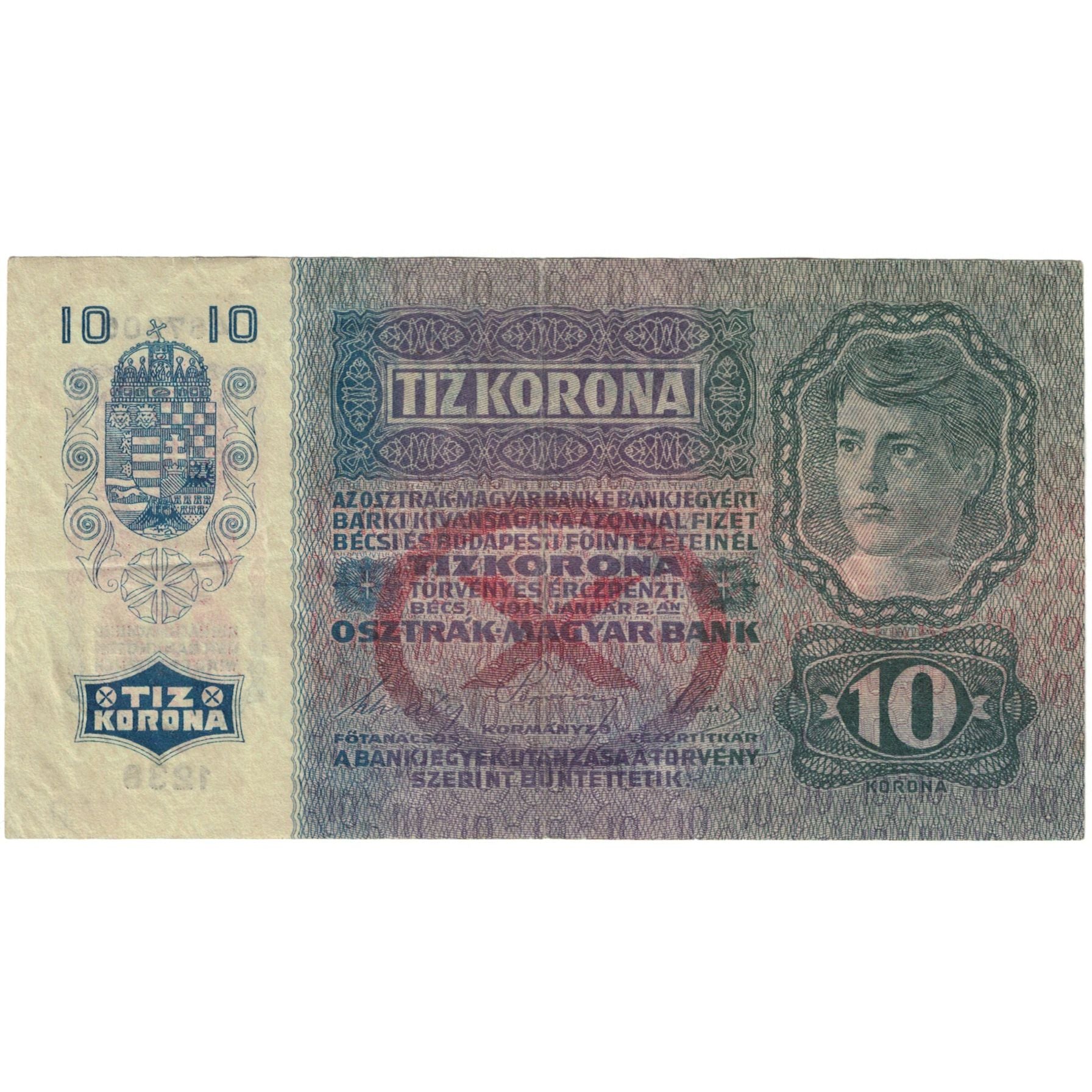 Banknote, Austria, 10 Kronen, 1915, 1915-01-02, KM:51a, EF(40-45)