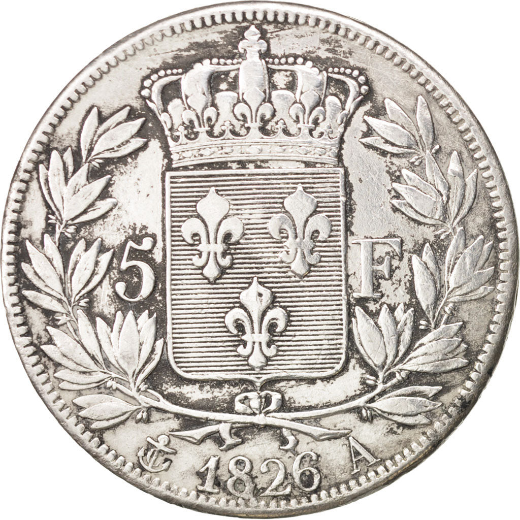 France, Charles X, 5 Francs, 1826, Paris, VF(20-25), Silver, KM:720.1