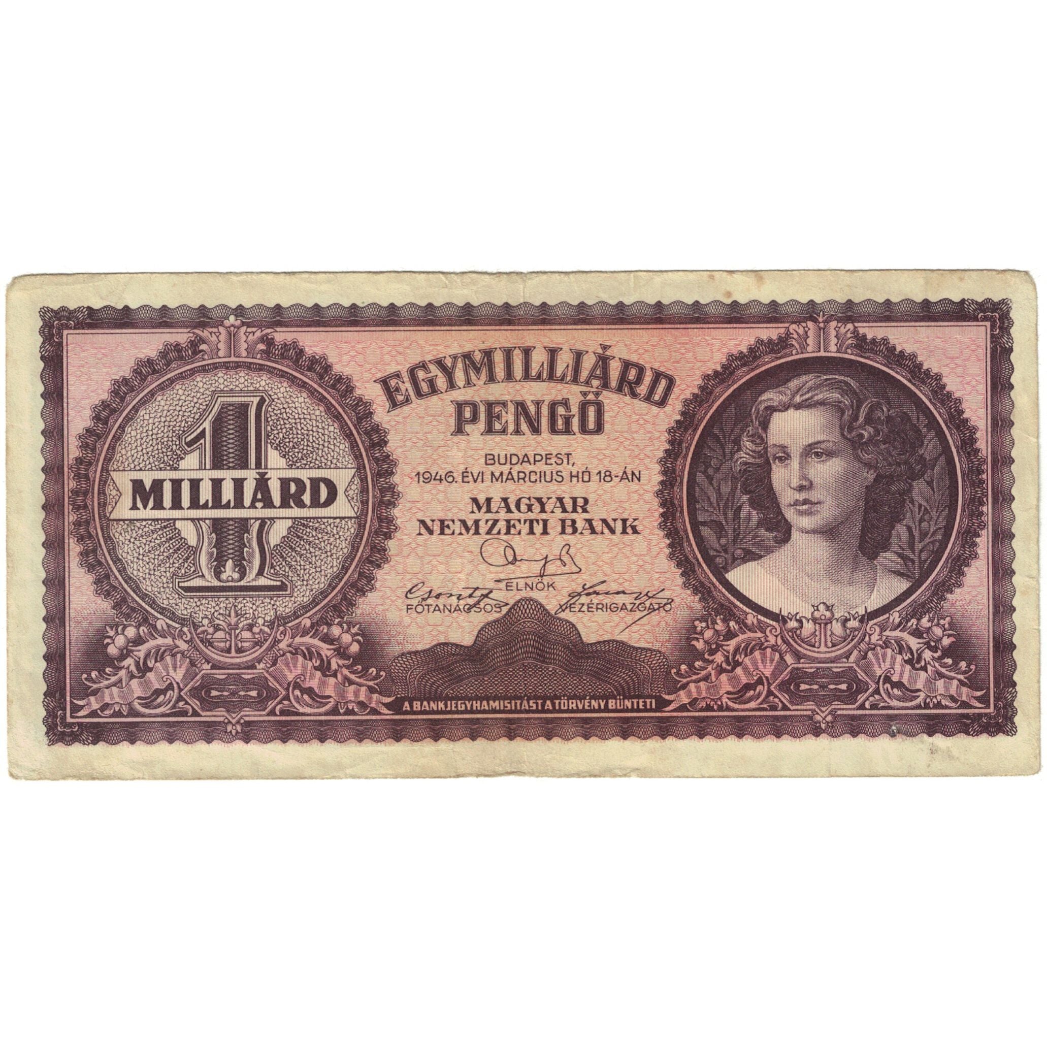 Banknote, Hungary, 1 Milliard Pengö, 1946, 1946-03-18, KM:125, VF(20-25)