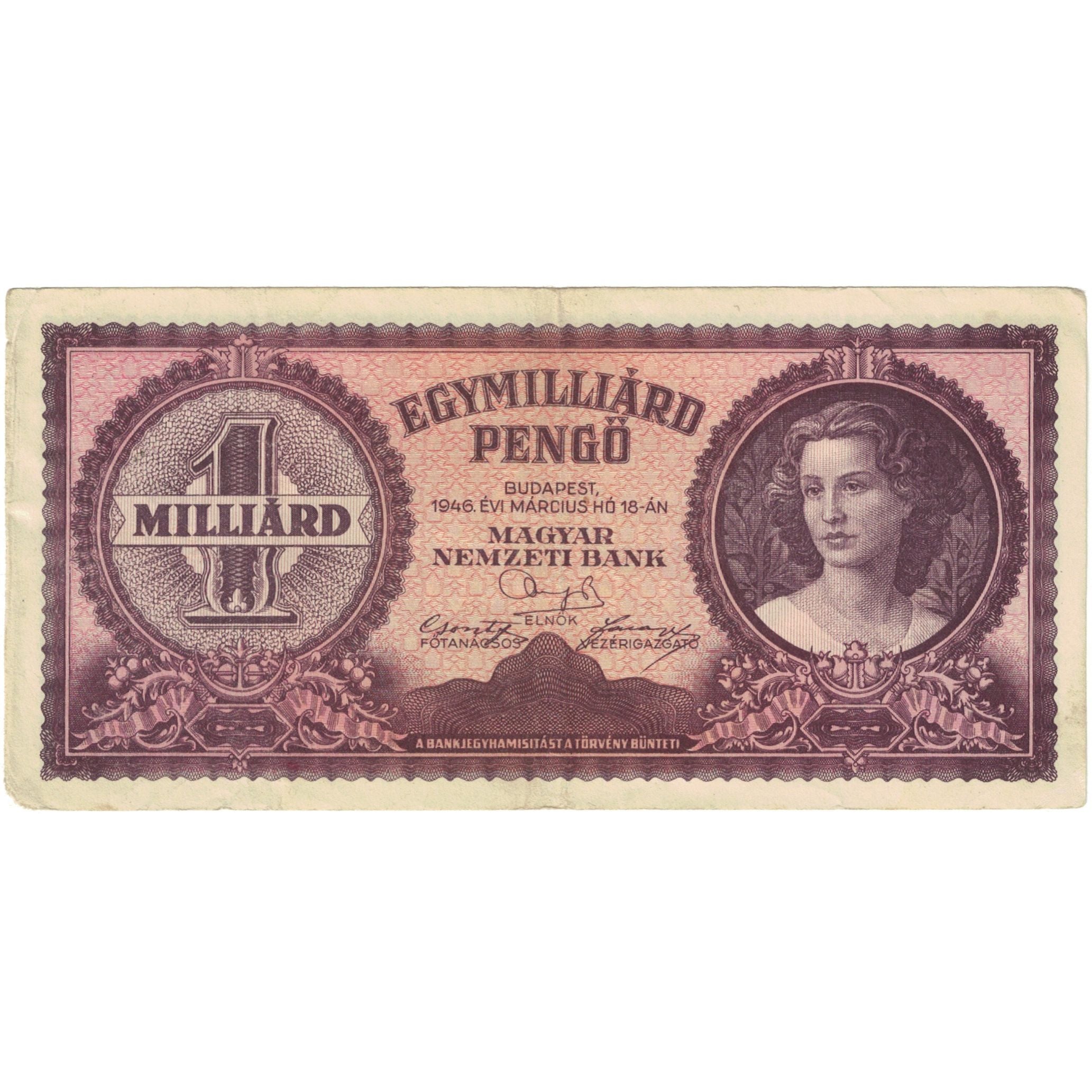 Banknote, Hungary, 1 Milliard Pengö, 1946, 1946-03-18, KM:125, VF(20-25)