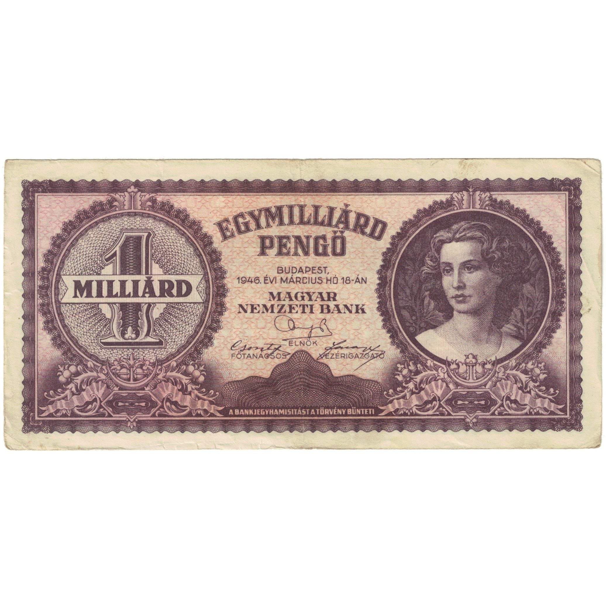 Banknote, Hungary, 1 Milliard Pengö, 1946, 1946-03-18, KM:125, VF(20-25)