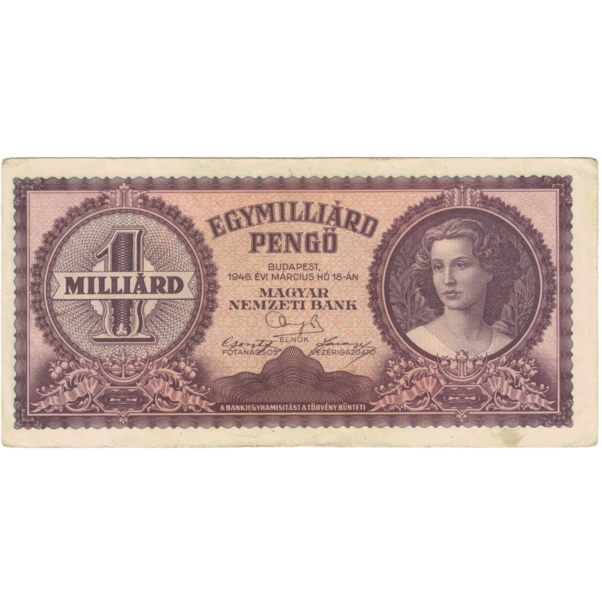 Banknote, Hungary, 1 Milliard Pengö, 1946, 1946-03-18, KM:125, EF(40-45)