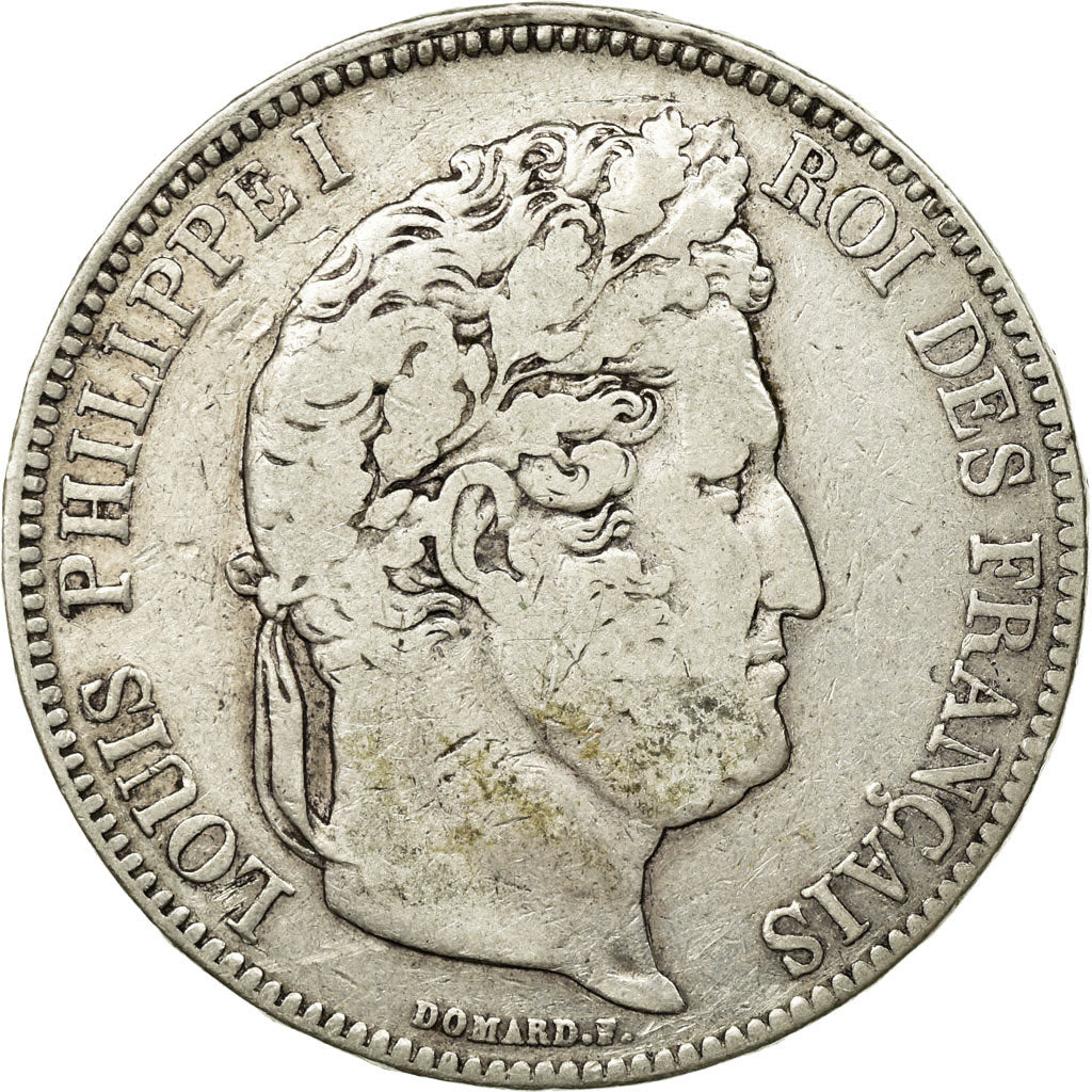 Moneta, Francia, Louis-Philippe, 5 Francs, 1833, Paris, MB, Argento, KM:749.1