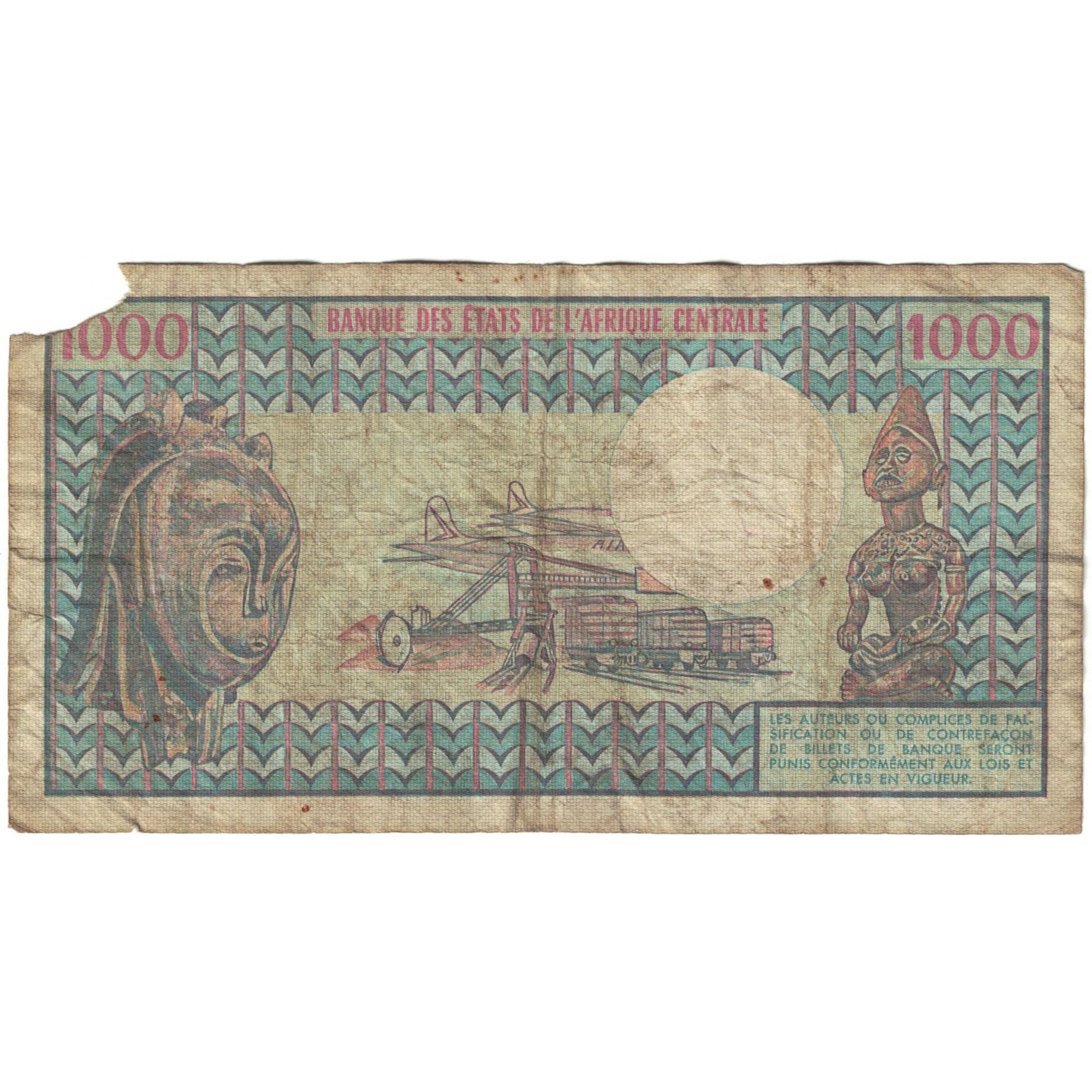 Geldschein, Gabun, 1000 Francs, KM:3b, SGE