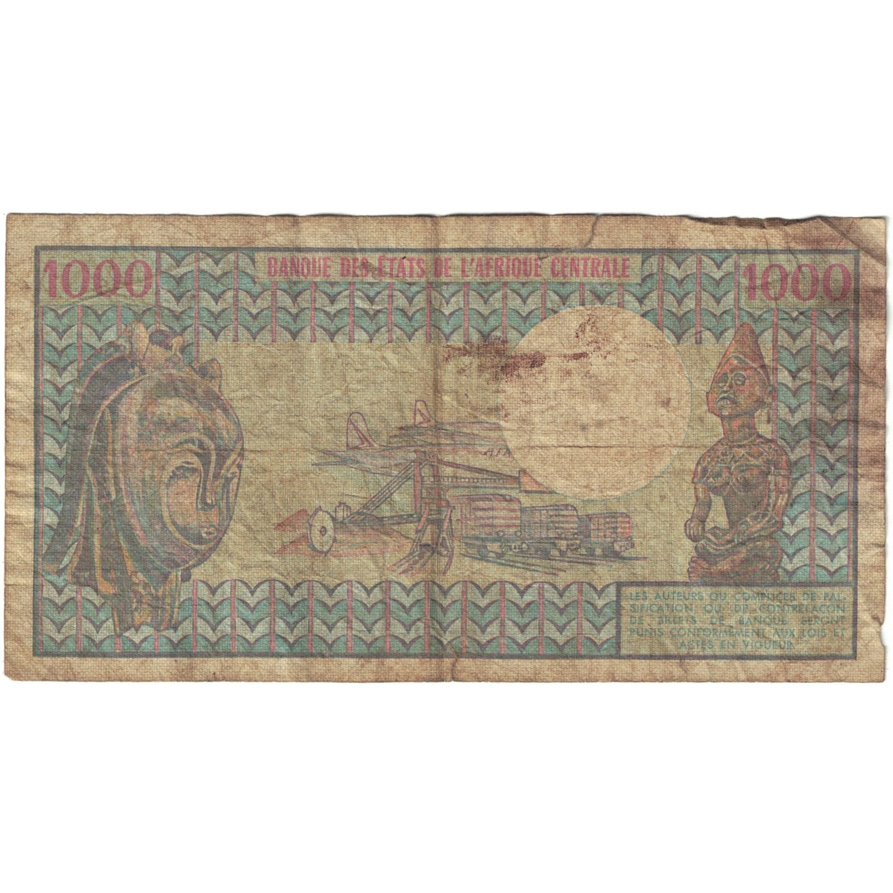 Banconote, Gabon, 1000 Francs, KM:3b, B