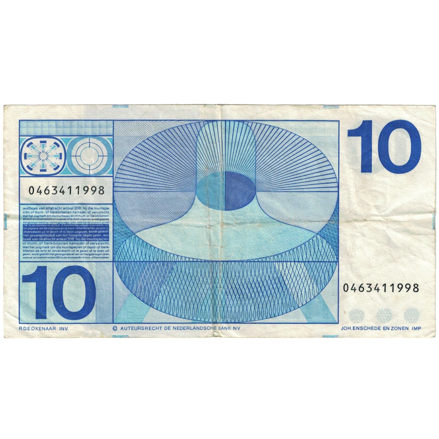 Banknote, Netherlands, 10 Gulden, 1968, 1968-04-25, KM:91b, VF(20-25)