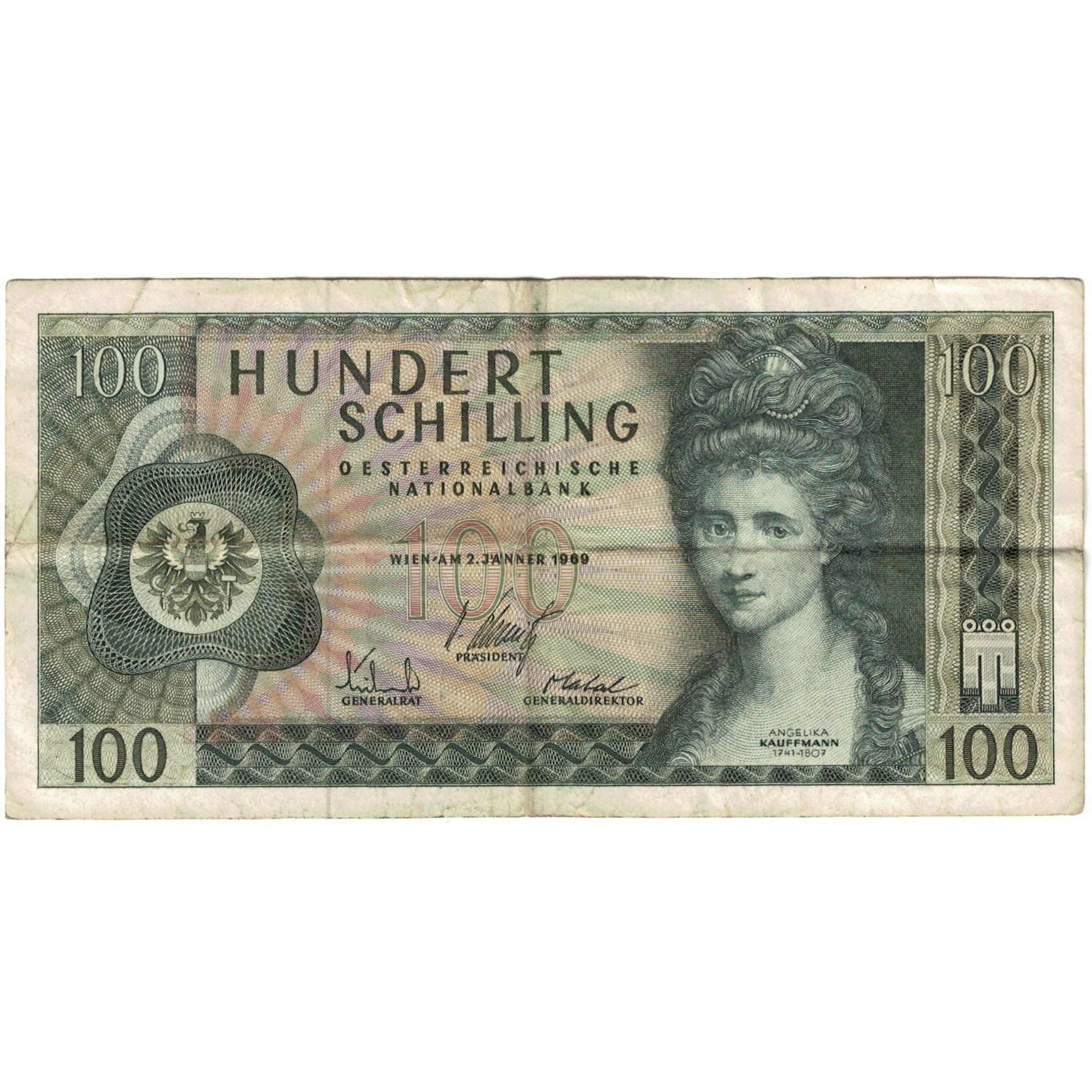 Banknote, Austria, 100 Schilling, 1969, 1969-01-02, KM:146a, VF(20-25)