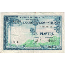 Nota, INDOCHINA FRANCESA, 1 Piastre = 1 Riel, 1954, KM:94, EF(40-45)