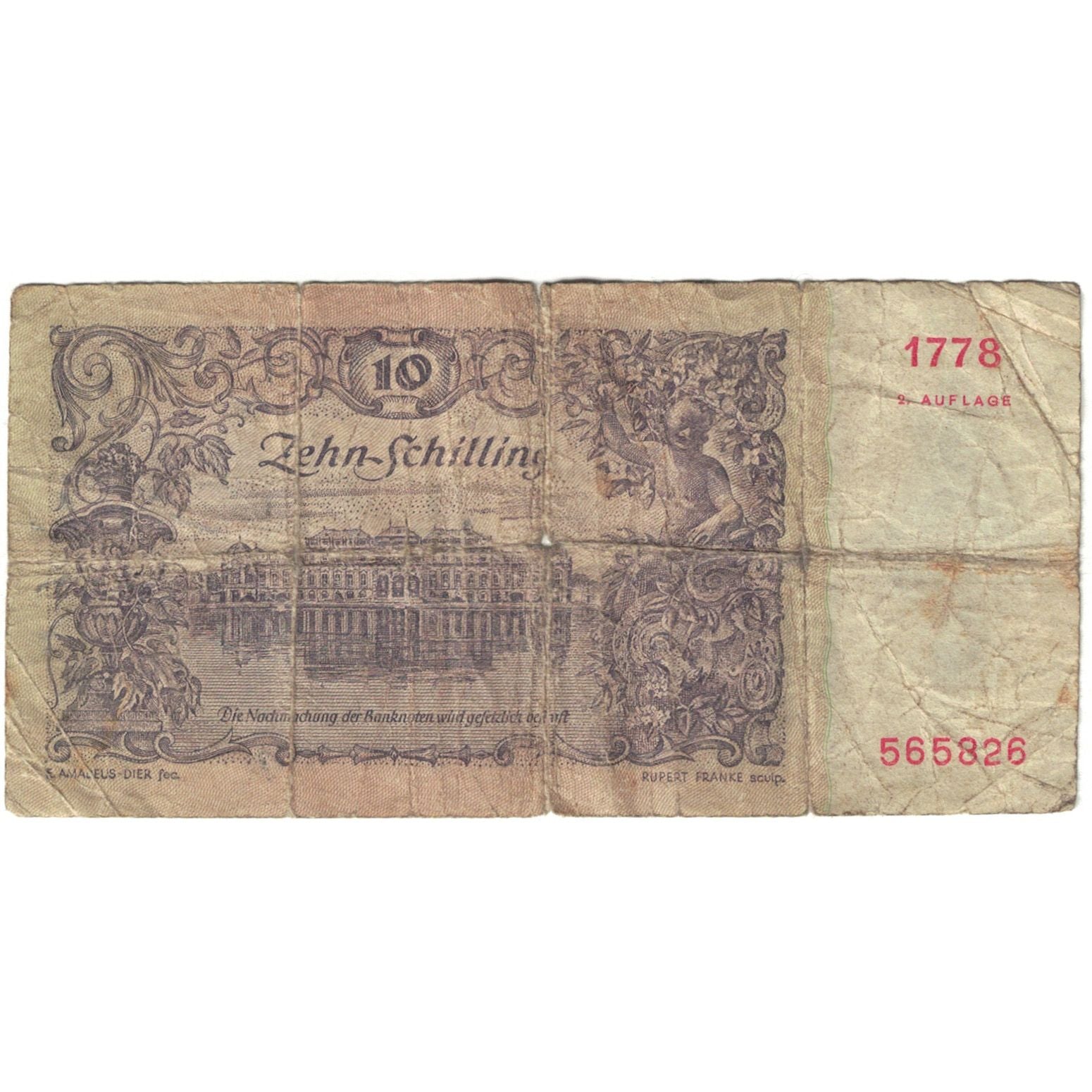 Banknote, Austria, 10 Schilling, 1949-1954, 1950-01-02, KM:128, VG(8-10)