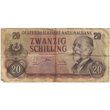 Banknote, Austria, 20 Schilling, 1956, 1956-07-02, KM:136a, VF(20-25)