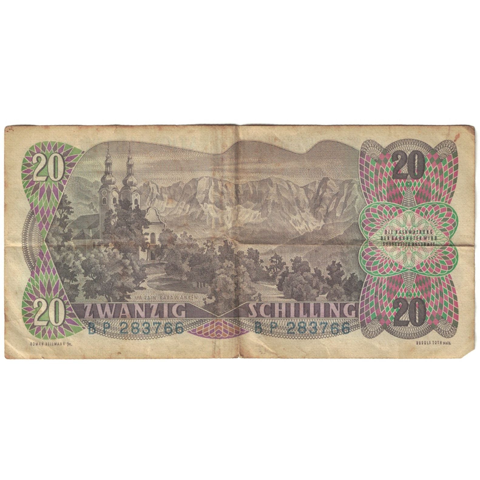 Banknote, Austria, 20 Schilling, 1956, 1956-07-02, KM:136a, VF(20-25)