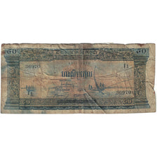 Banknote, Cambodia, 50 Riels, 1972, KM:7c, VG(8-10)
