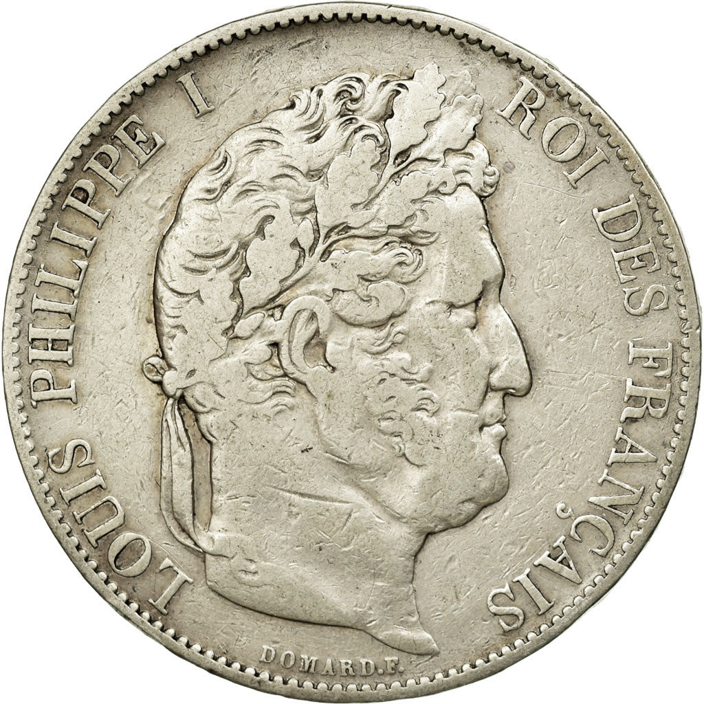 Coin, France, Louis-Philippe, 5 Francs, 1845, Lille, VF(20-25), Silver