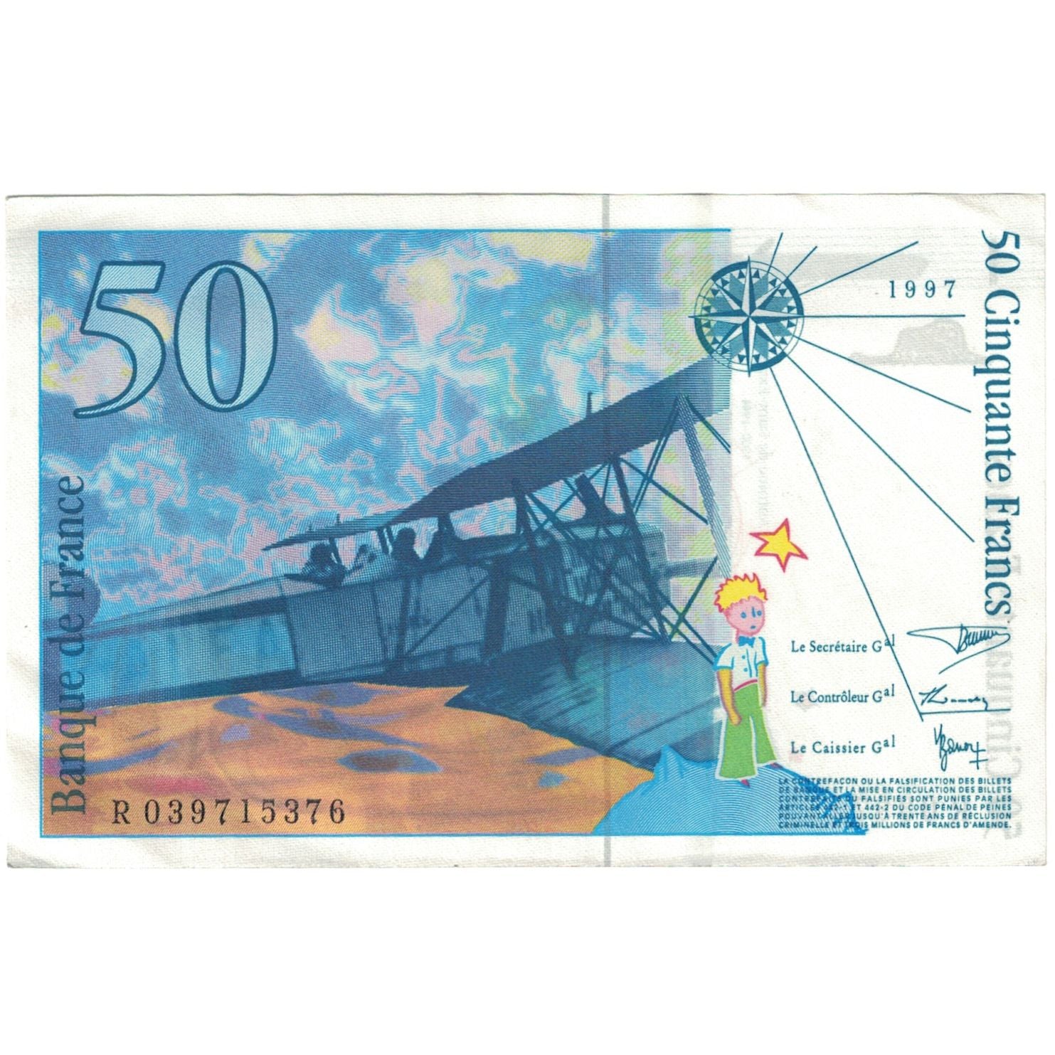 Francia, 50 Francs, St Exupéry, 1997, R 039715376, FDS, Fayette:73.4, KM:157a