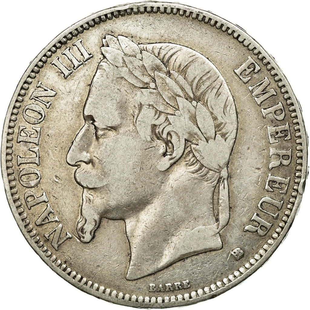 Munten, Frankrijk, Napoléon III, 5 Francs, 1870, Strasbourg, FR+, Zilver