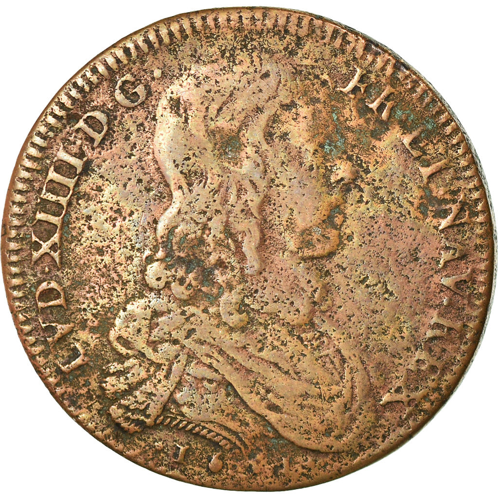France, Token, Louis XIV, Conseil du Roi, History, 1661, VF(20-25), Copper
