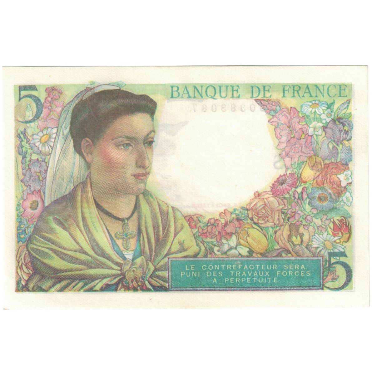 France, 5 Francs, Berger, 1947, D.157 83087, UNC(65-70), Fayette:5.7, KM:98b
