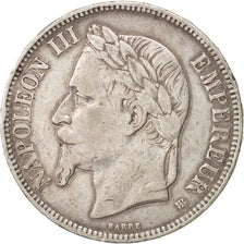 Coin, France, Napoléon III, 5 Francs, 1869, Strasbourg, EF(40-45), Silver