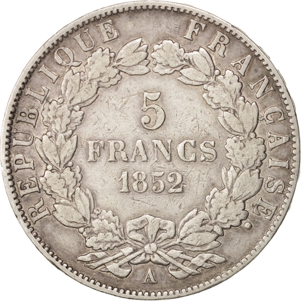 France, Napoléon III, 5 Francs, 1852, Paris, VF(30-35), Silver, KM:773.1