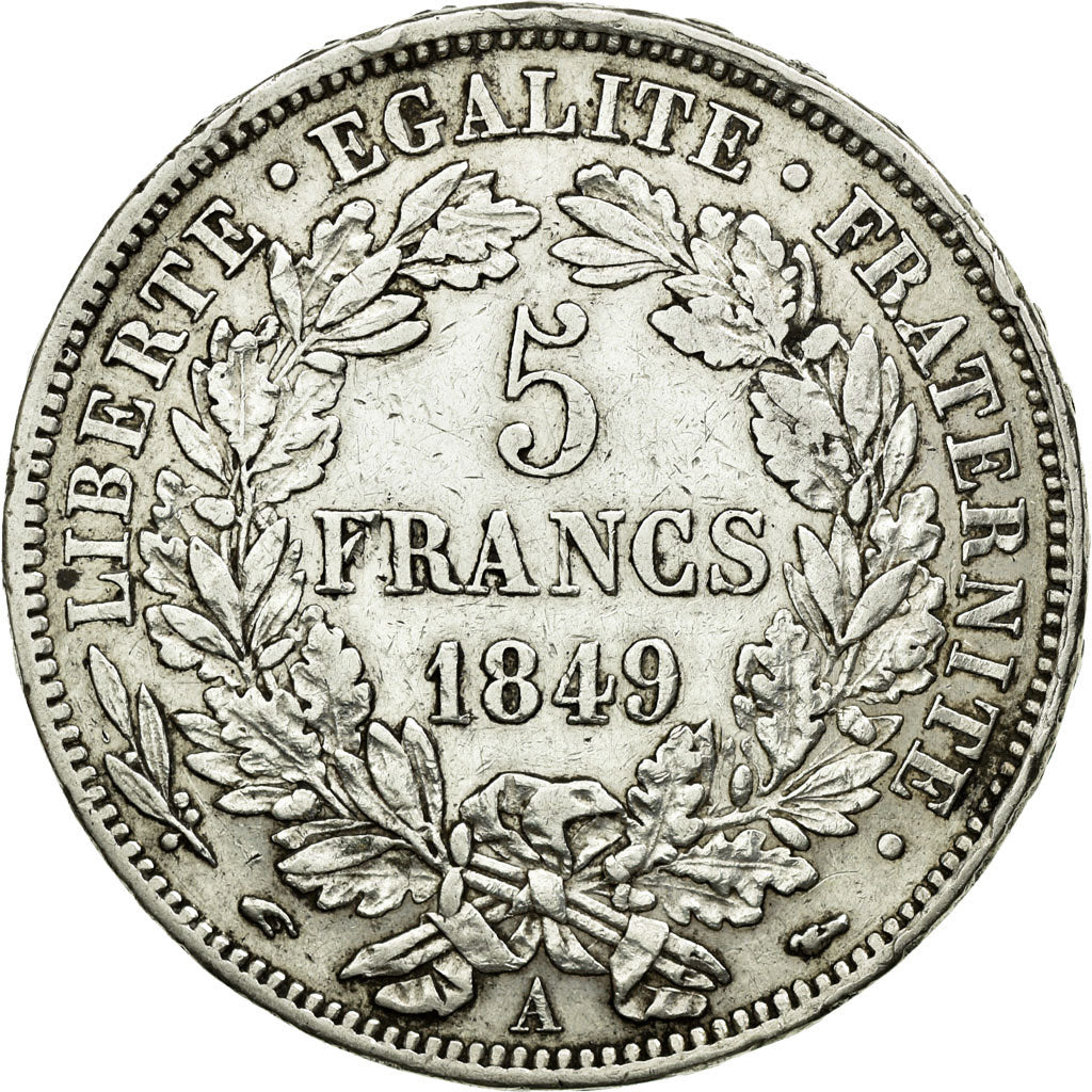 Monnaie, France, Cérès, 5 Francs, 1849, Paris, TB+, Argent, KM:761.1