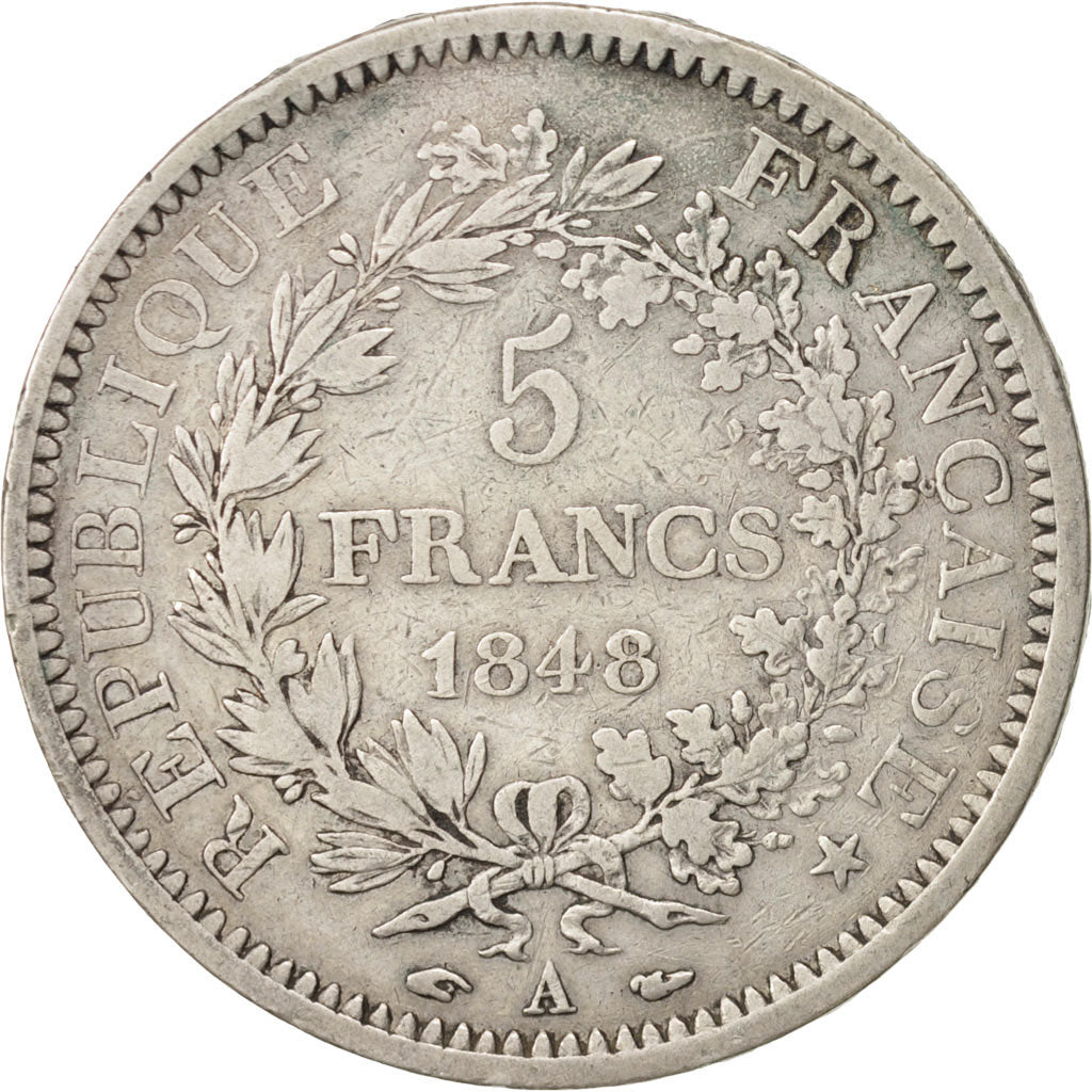 Coin, France, Hercule, 5 Francs, 1848, Paris, VF(30-35), Silver, KM:756.1