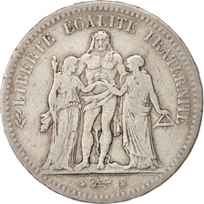 France, Hercule, 5 Francs, 1849, Paris, TB, Argent, KM:756.1, Gadoury:683