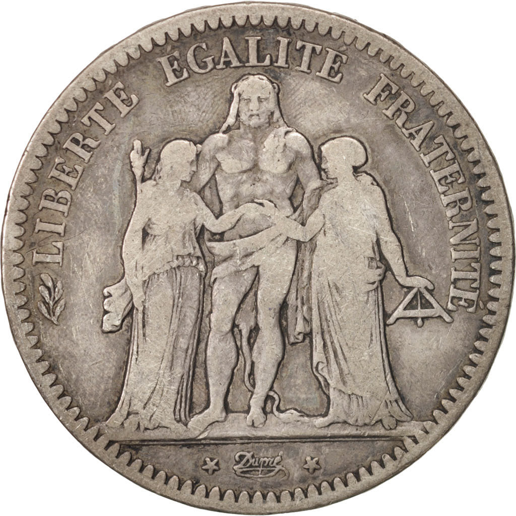 France, Hercule, 5 Francs, 1849, Paris, VF(20-25), Silver, KM:756.1, Gadoury:683