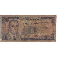 Banknote, Morocco, 5 Dirhams, 1970, 1970, KM:56a, VG(8-10)