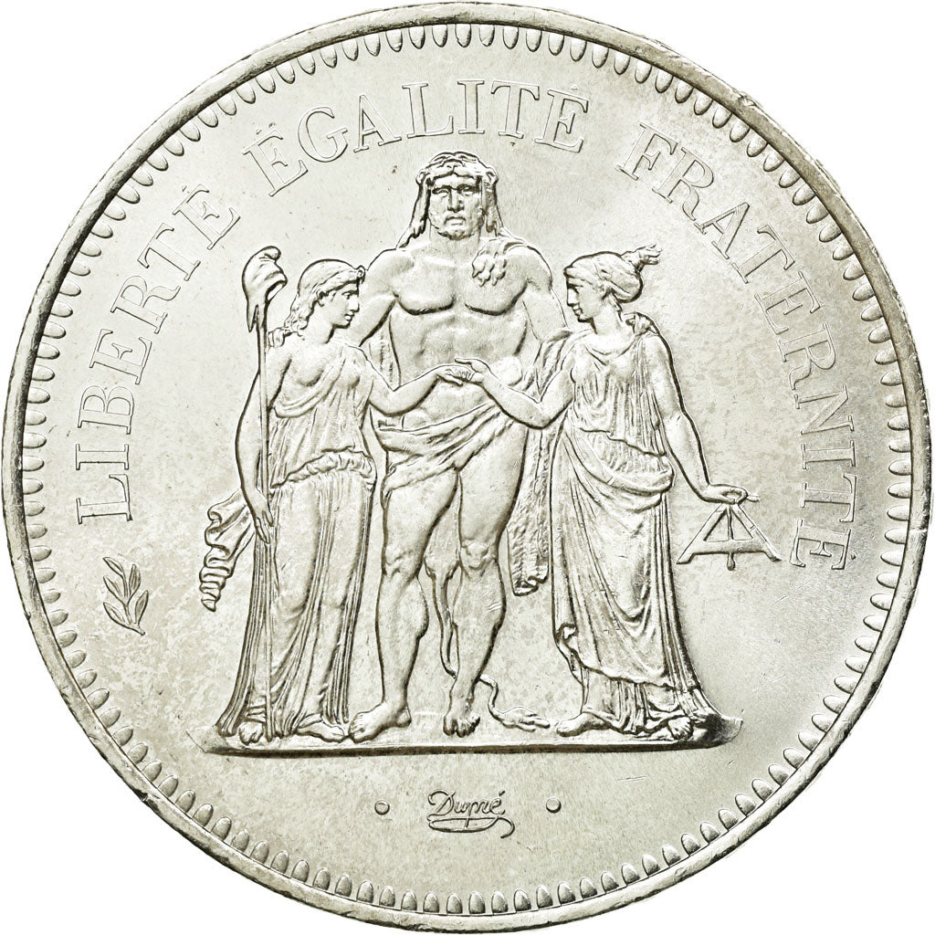 Coin, France, Hercule, 50 Francs, 1977, Paris, MS(60-62), Silver, KM:941.1