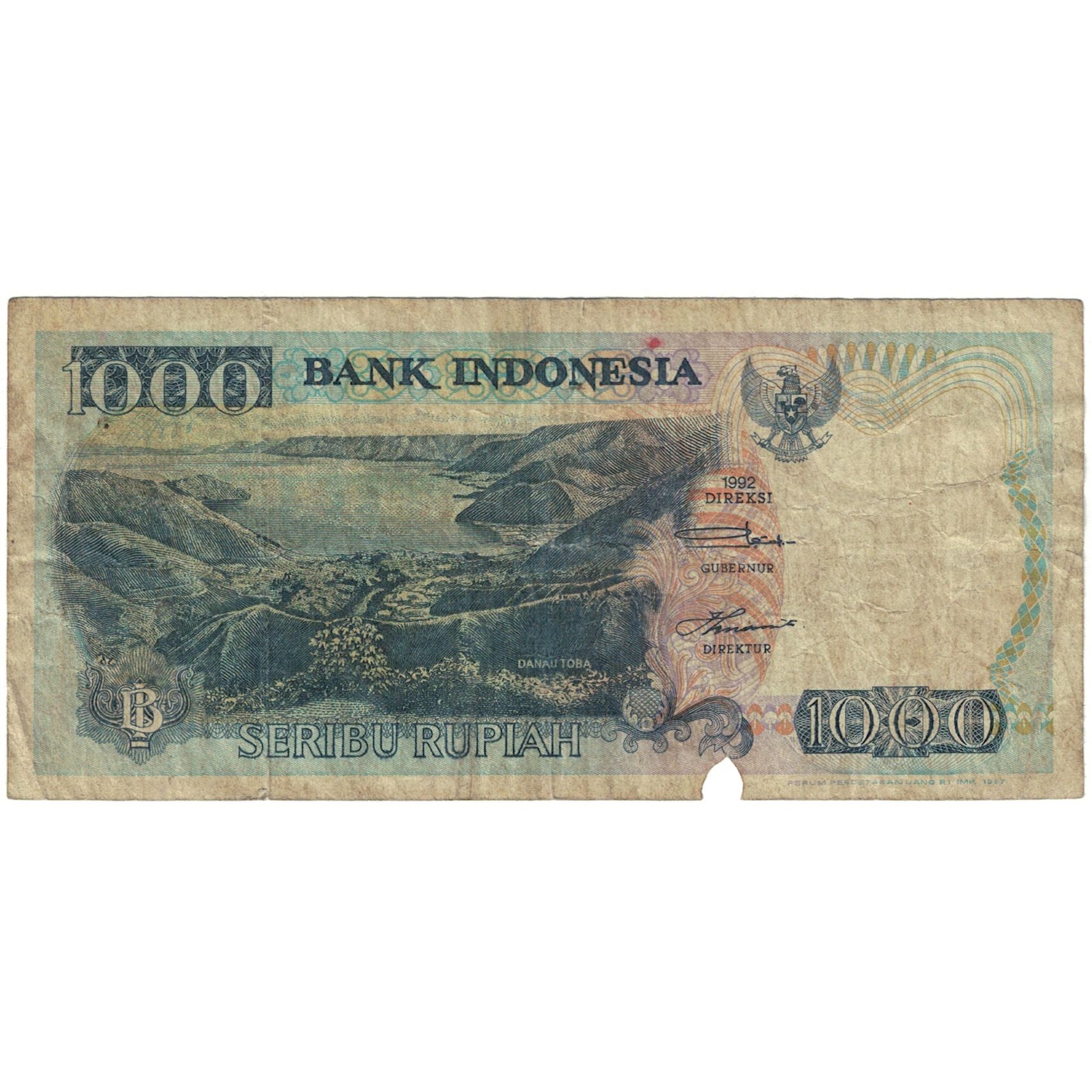 Banknote, Indonesia, 1000 Rupiah, 1992, KM:129c, VG(8-10)