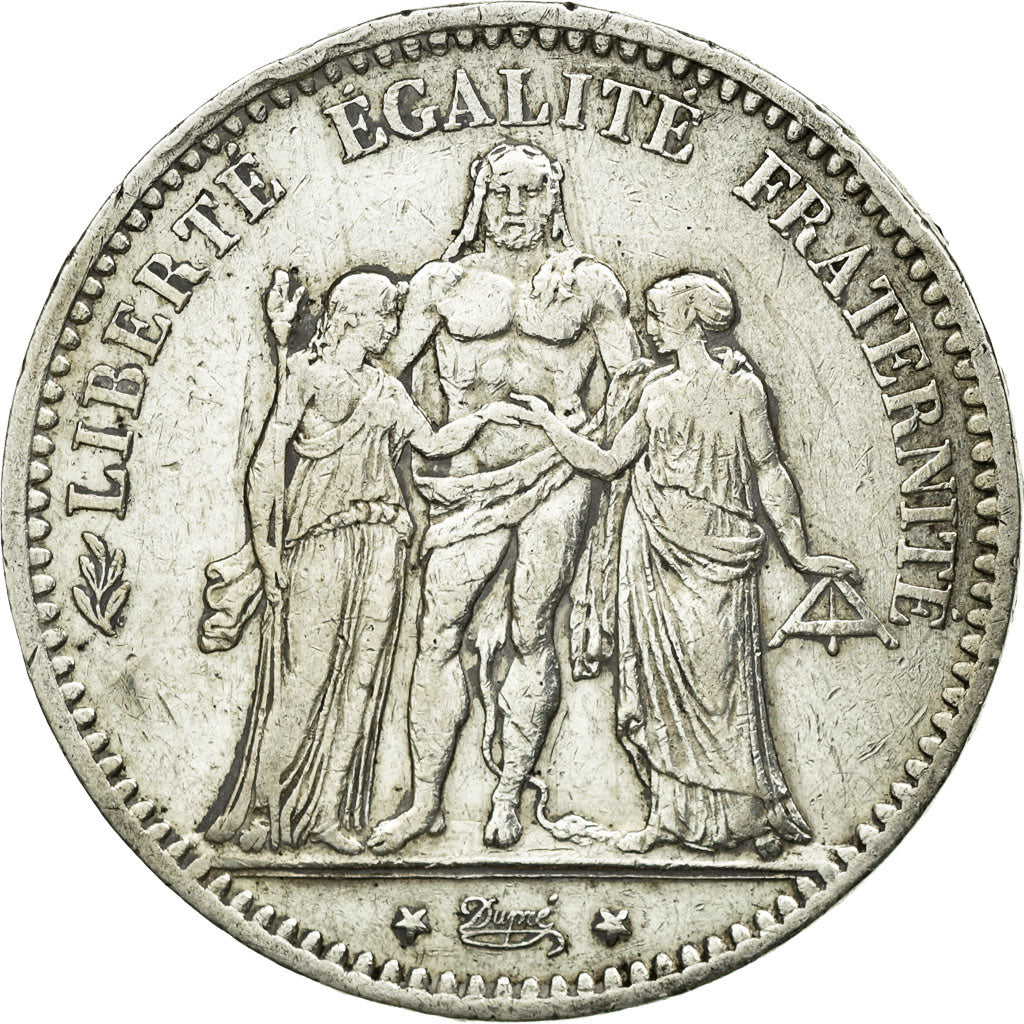Coin, France, Hercule, 5 Francs, 1876, Paris, EF(40-45), Silver, KM:820.1