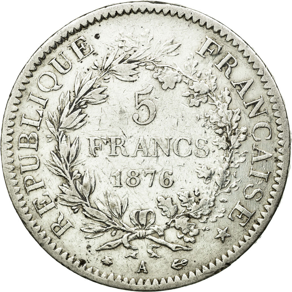 Coin, France, Hercule, 5 Francs, 1876, Paris, EF(40-45), Silver, KM:820.1