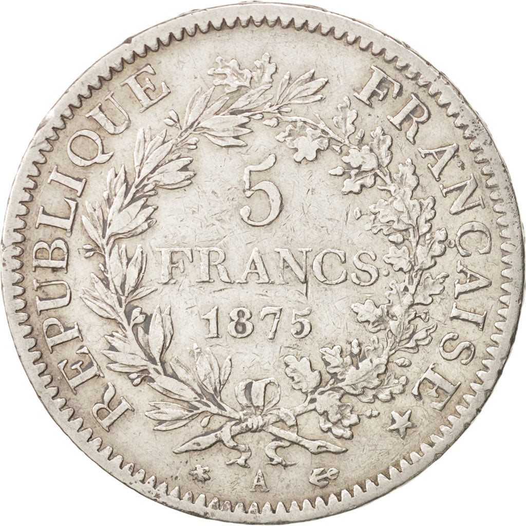 France, Hercule, 5 Francs, 1875, Paris, EF(40-45), Silver, KM:820.1