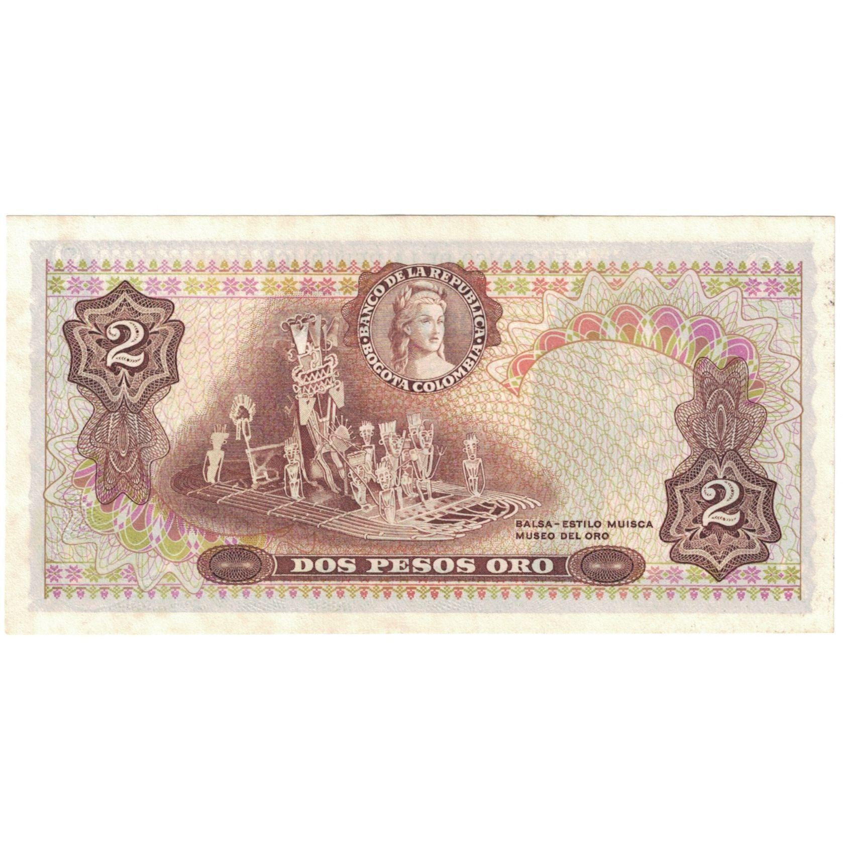 Banknote, Colombia, 2 Pesos Oro, 1977, 1977-07-20, KM:413b, UNC(65-70)