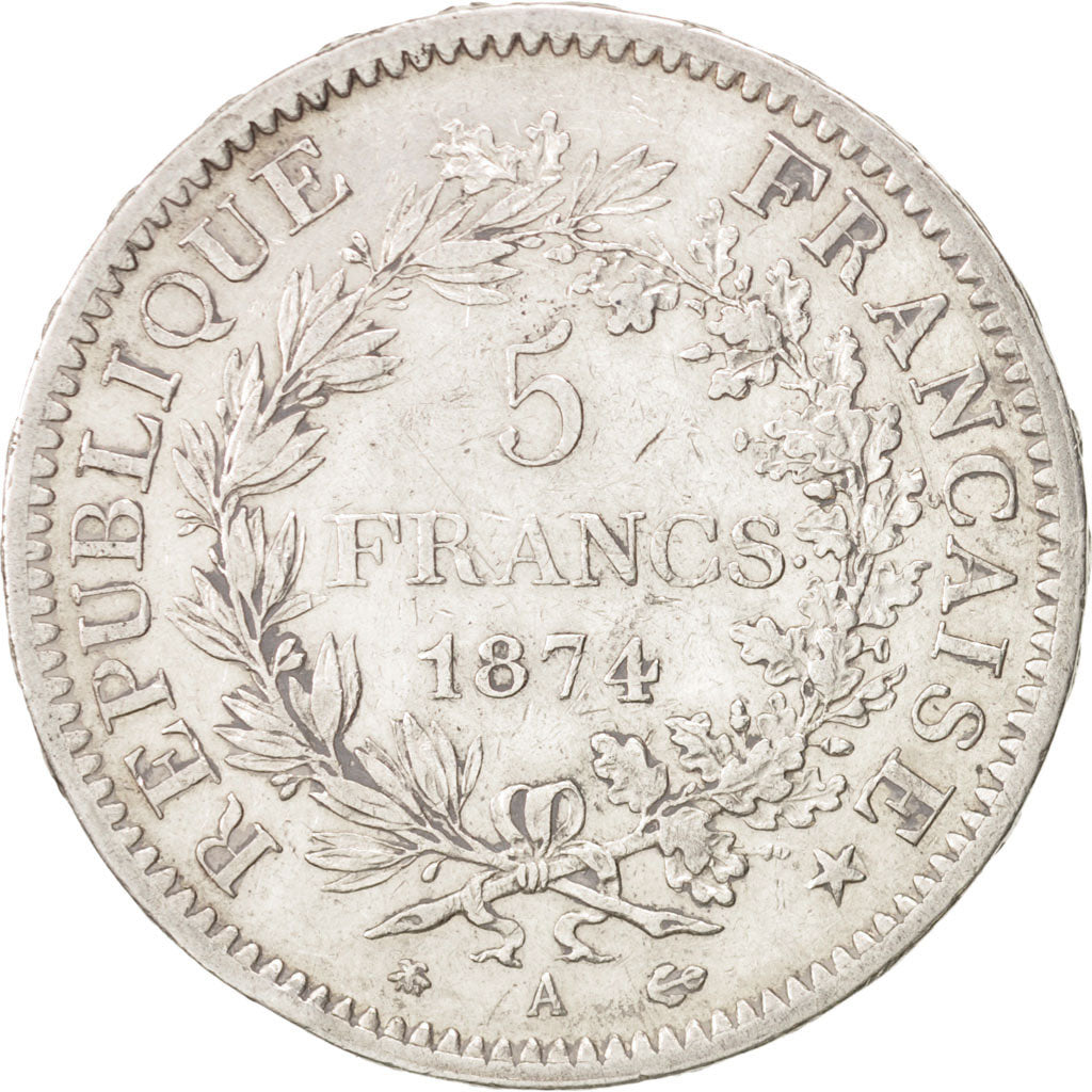France, Hercule, 5 Francs, 1874, Paris, EF(40-45), Silver, KM:820.1