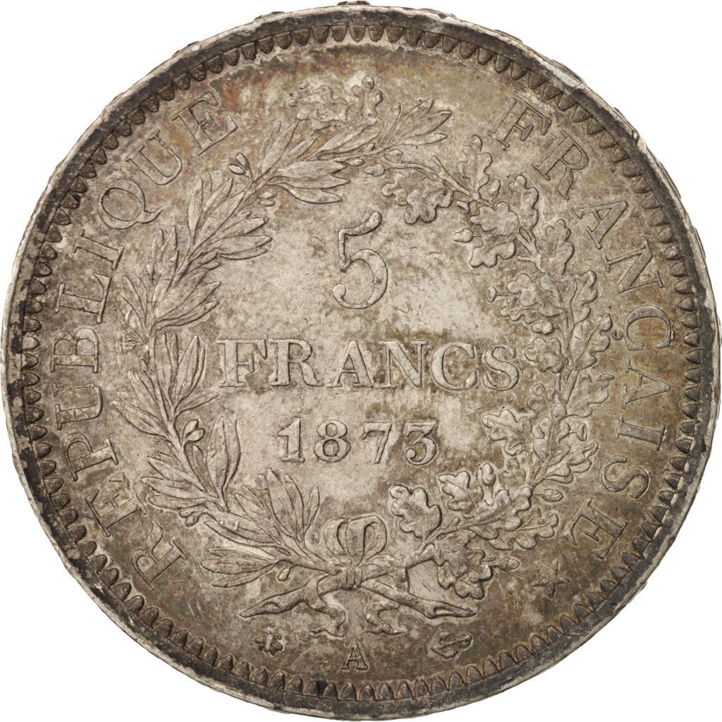 Coin, France, Hercule, 5 Francs, 1873, Paris, EF(40-45), Silver, KM:820.1