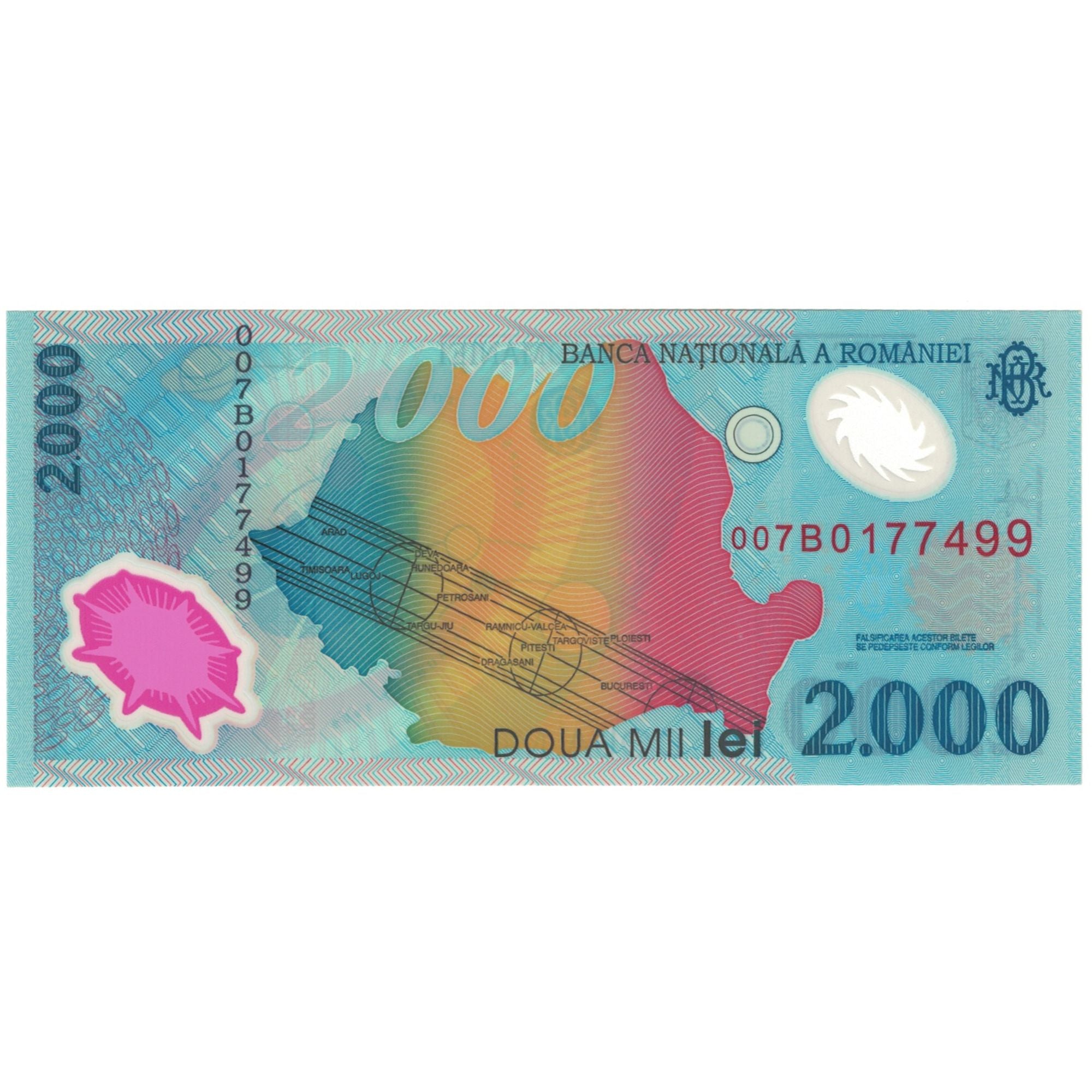 Billet, Roumanie, 2000 Lei, KM:111a, NEUF