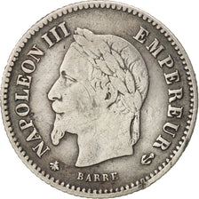 France, Napoleon III, 20 Centimes, 1867, Paris, VF(20-25), KM 808.1