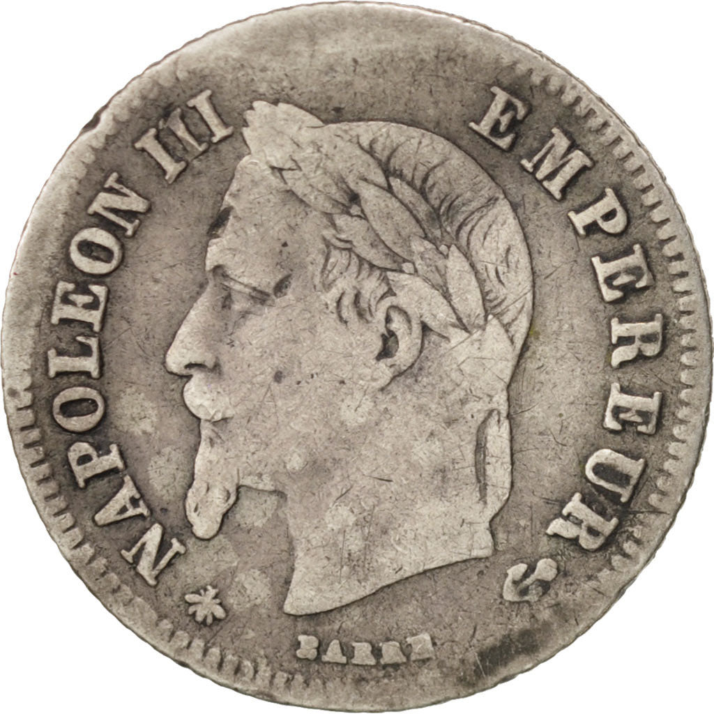 France, Napoleon III, 20 Centimes, 1866, Paris, F(12-15), Silver, KM 805.1