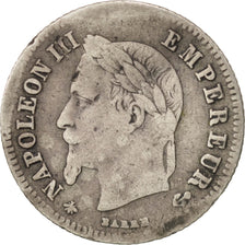 France, Napoleon III, 20 Centimes, 1866, Paris, F(12-15), Silver, KM 805.1